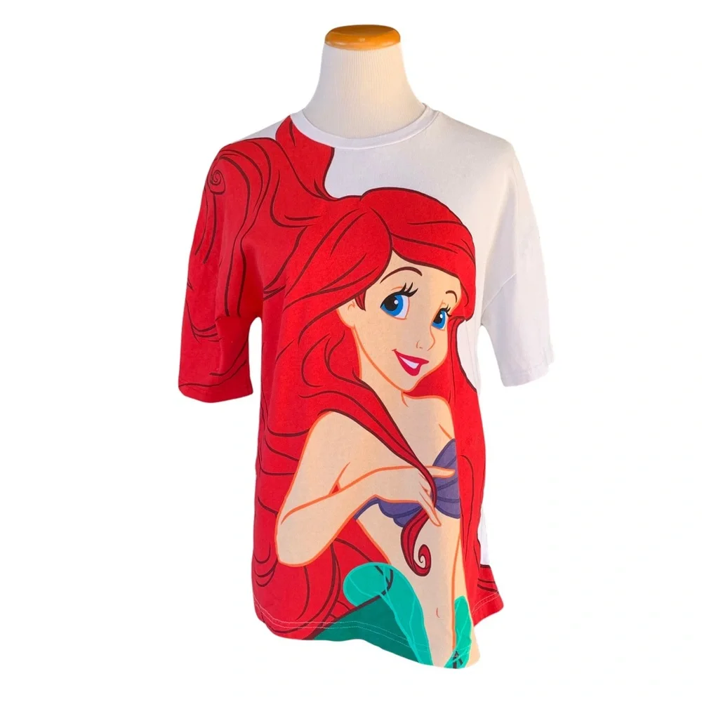 Zara x Disney Ariel Little Mermaid Graphic Short Sleeve Tee T-shirt M